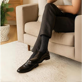 ZIBELL Crew Length Calf Socks for Men, Premium Combed Cotton, Set of 5, Seamless, Formal and Dress Socks